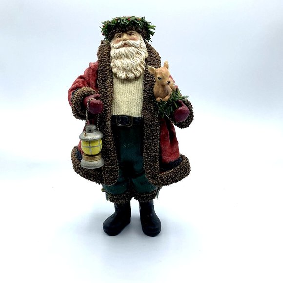 Woodland Santa Midwest Importers Fabric Mache #18186 in Box 10 I… - Picture 2 of 16